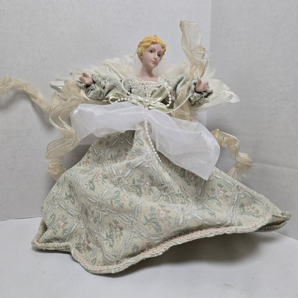 Vintage DiILLARD'S Trimmings Christmas Angel Tree Topper/Ornament 9” Tall VTG